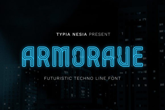 Armorave: A Futuristic Techno Line Font for Modern Publishers